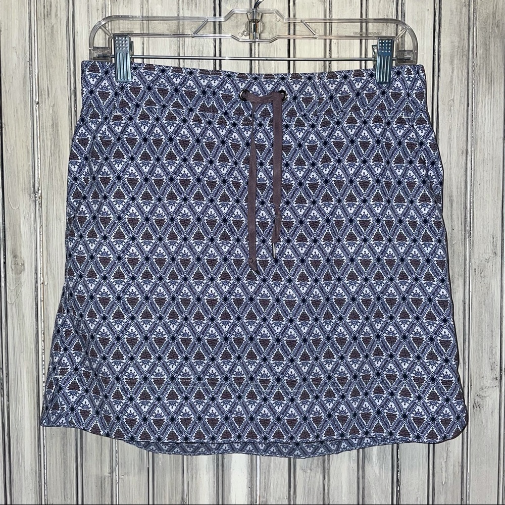 Athleta Blue Patterned Skort With Drawstring - image 2